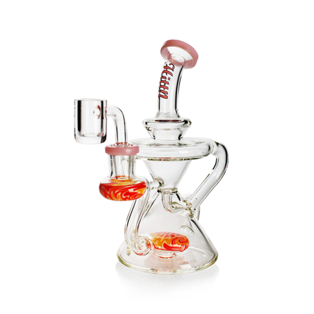 Hittn Recycler Bong with American Color 6.7''