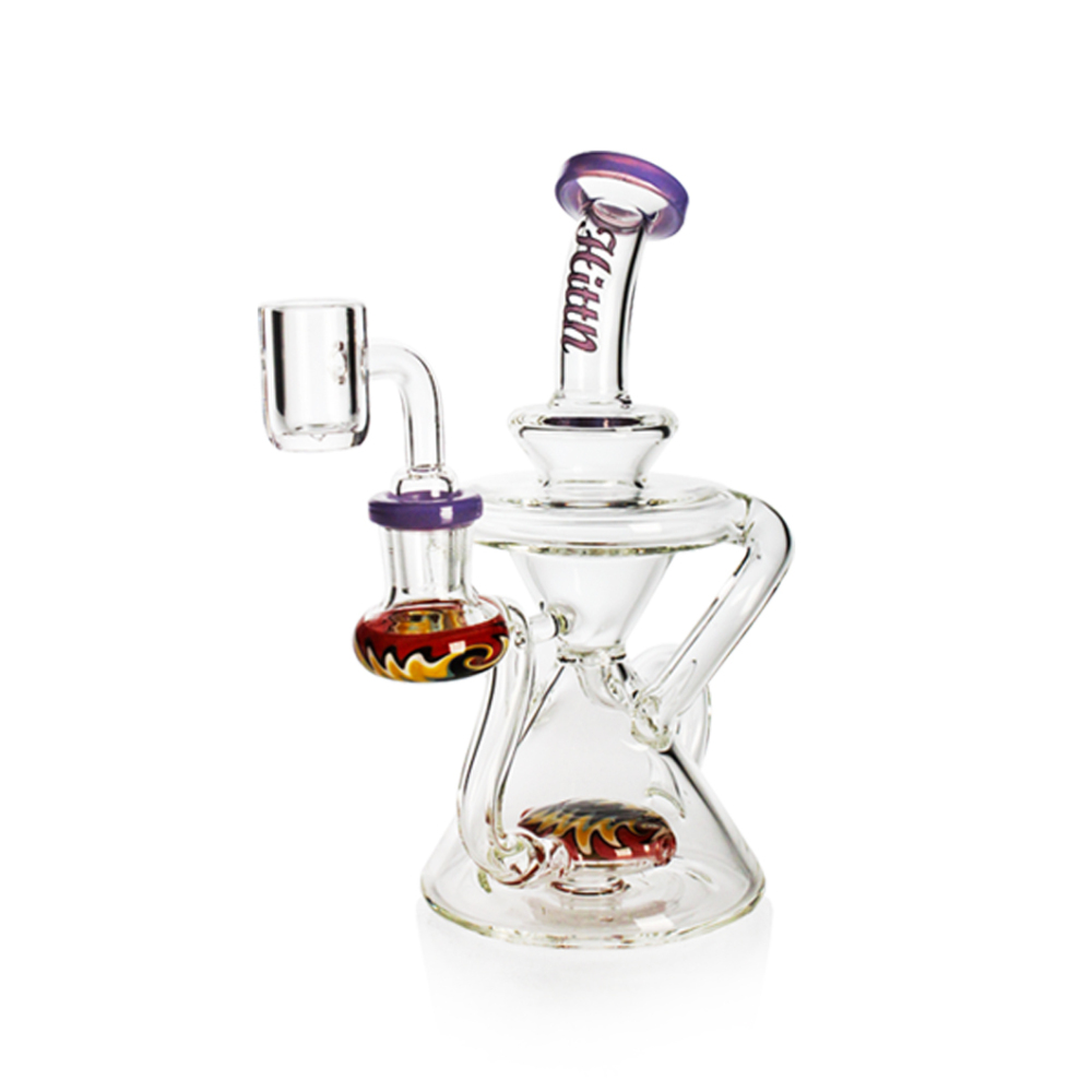 Hittn Recycler Bong with American Color 6.7''