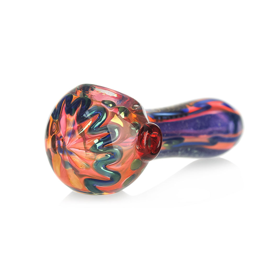 Hittn Silver Fumed Glass Spoon Pipe 4''