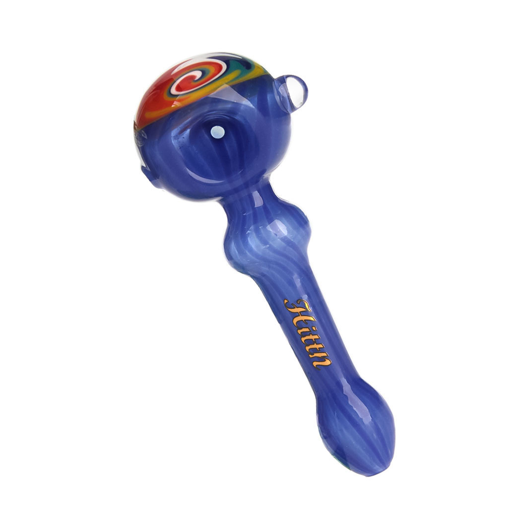 Hittn Wig Wag American Color Glass Spoon Pipe 4.7''