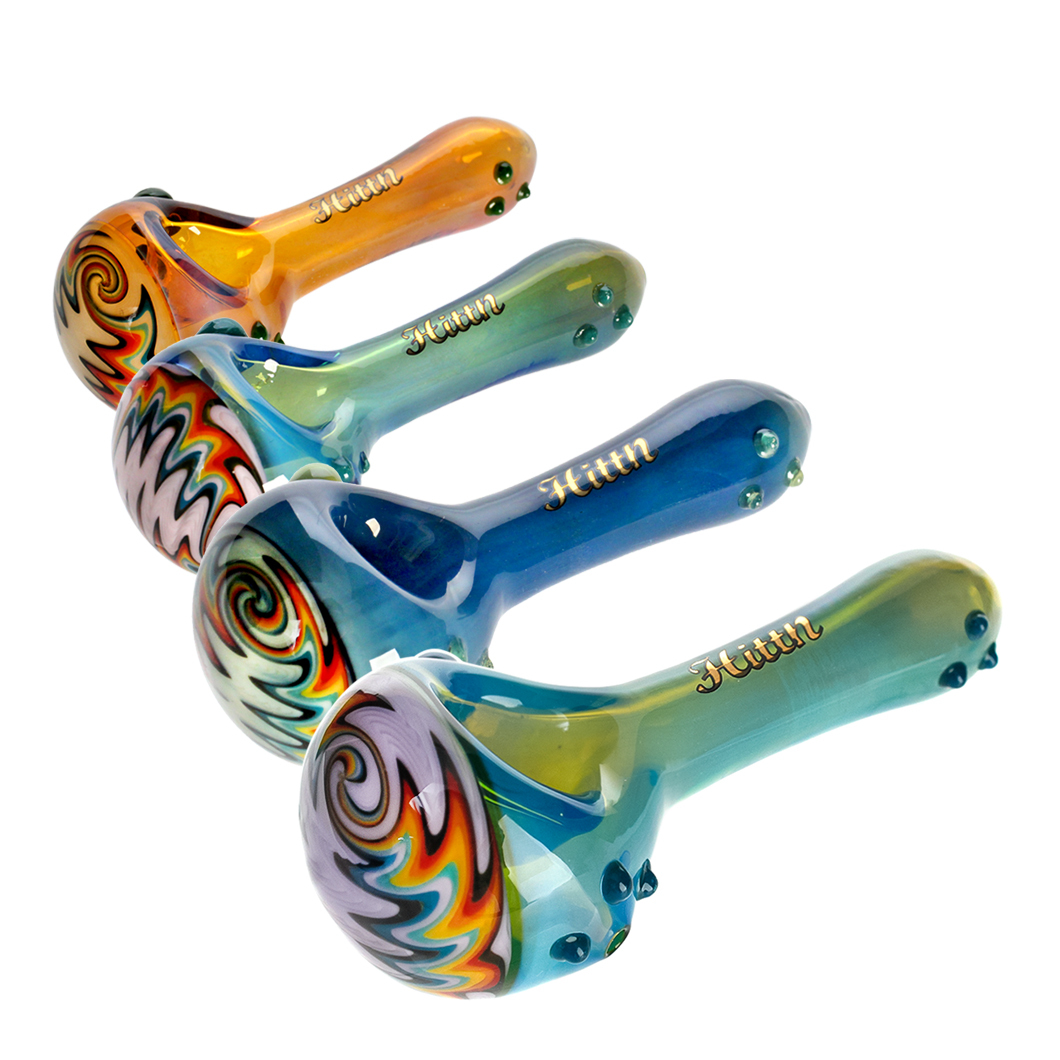 Hittn Wig Wag Silver Fumed Hand Pipe 4.1''