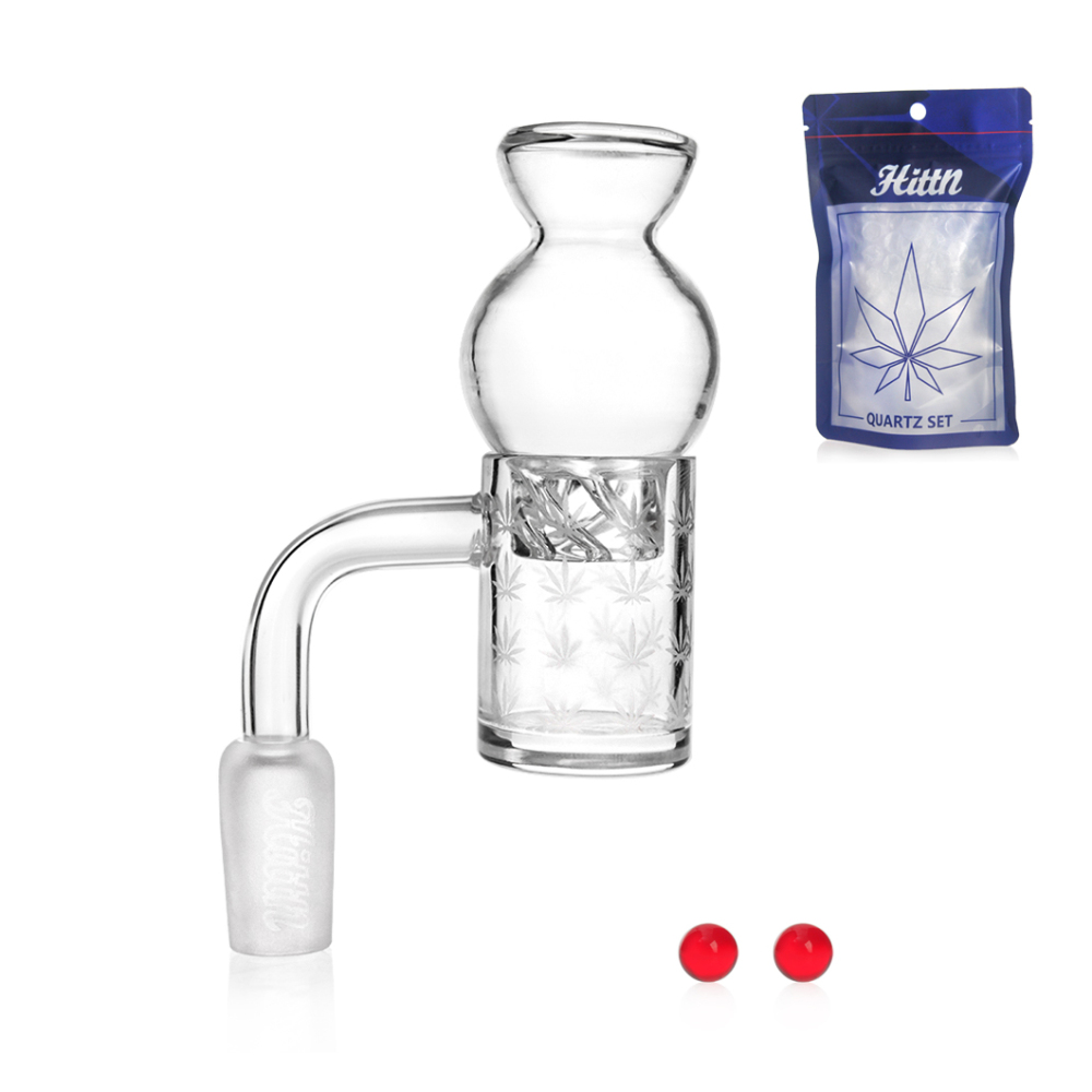 Hittn Sandblasted Leaf Quartz Banger 14mm Male Joint