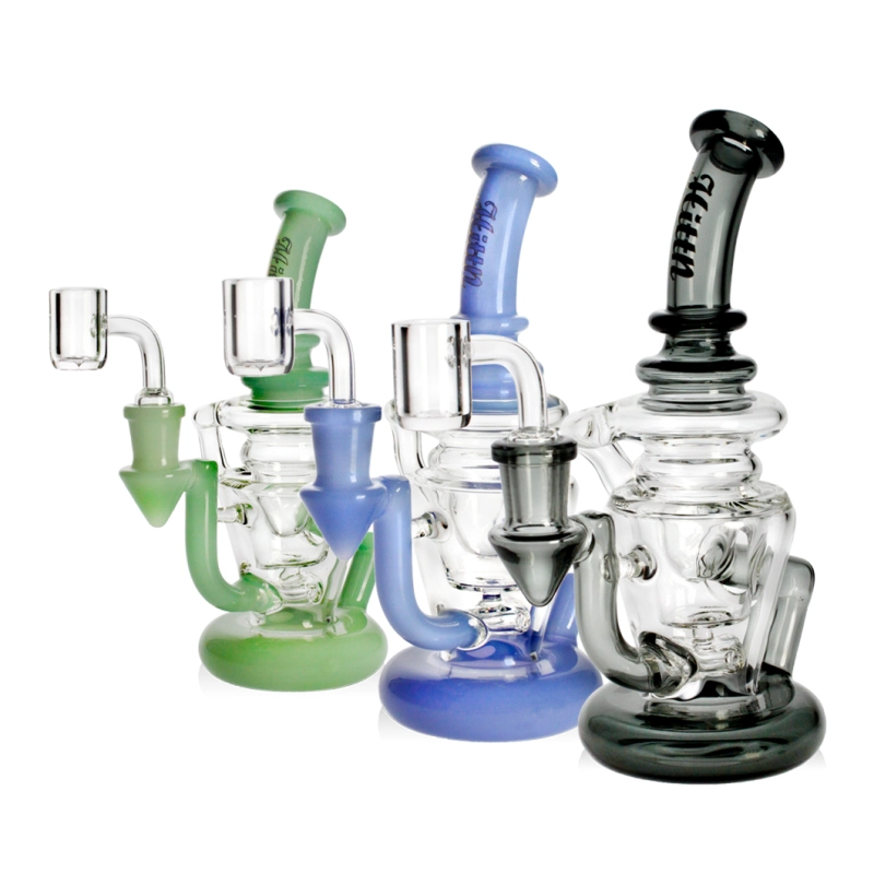Hittn Milk Color Glass Recycler Bong 7.5''
