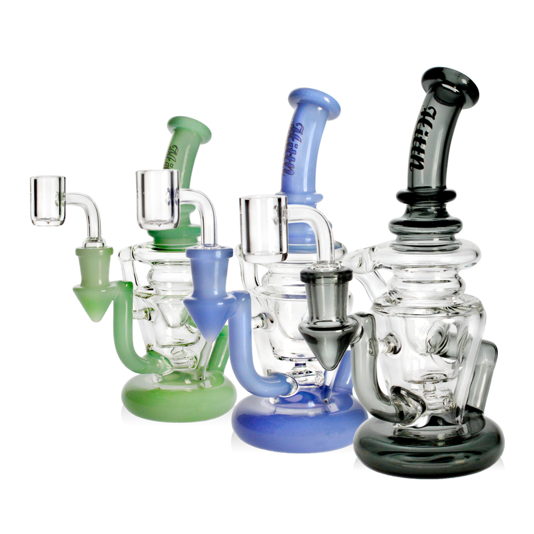 Hittn Milk Color Glass Recycler Bong 7.5''