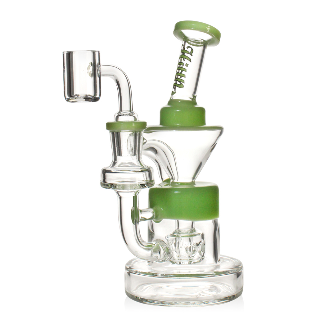 Hittn Glass Recycler Bong Milk Colors 7''