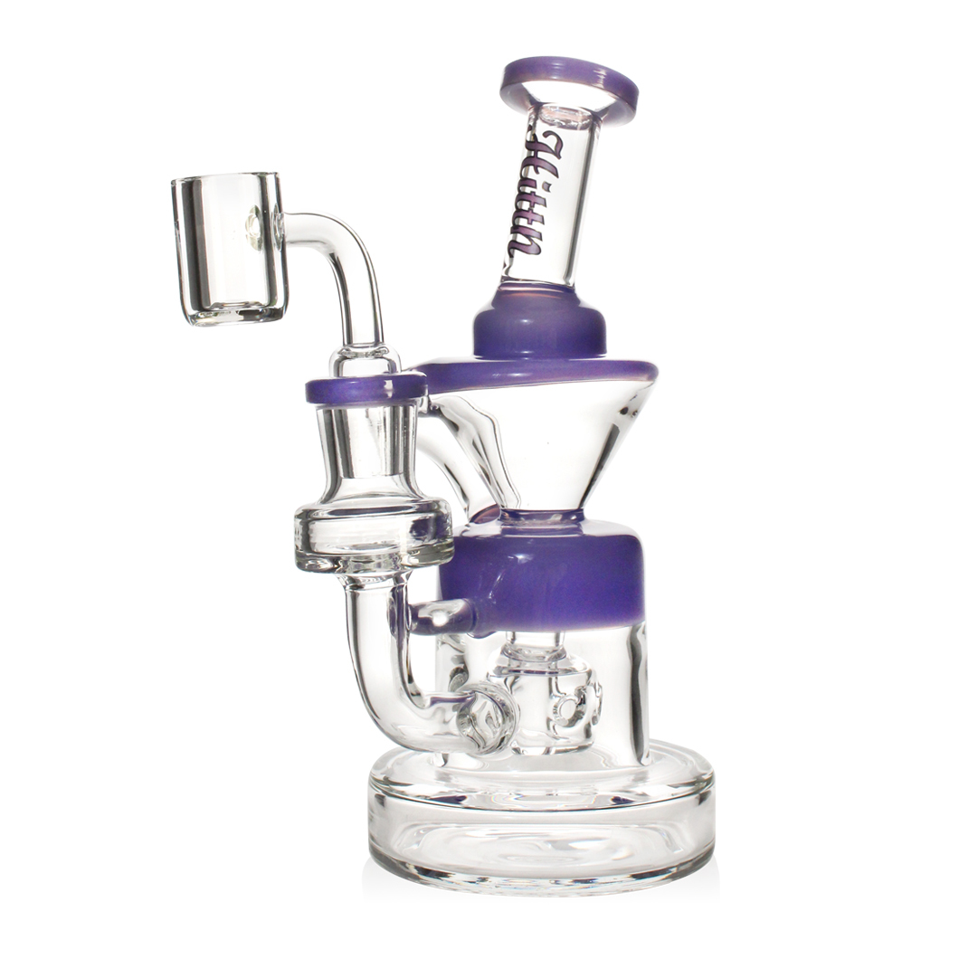 Hittn Glass Recycler Bong Milk Colors 7''