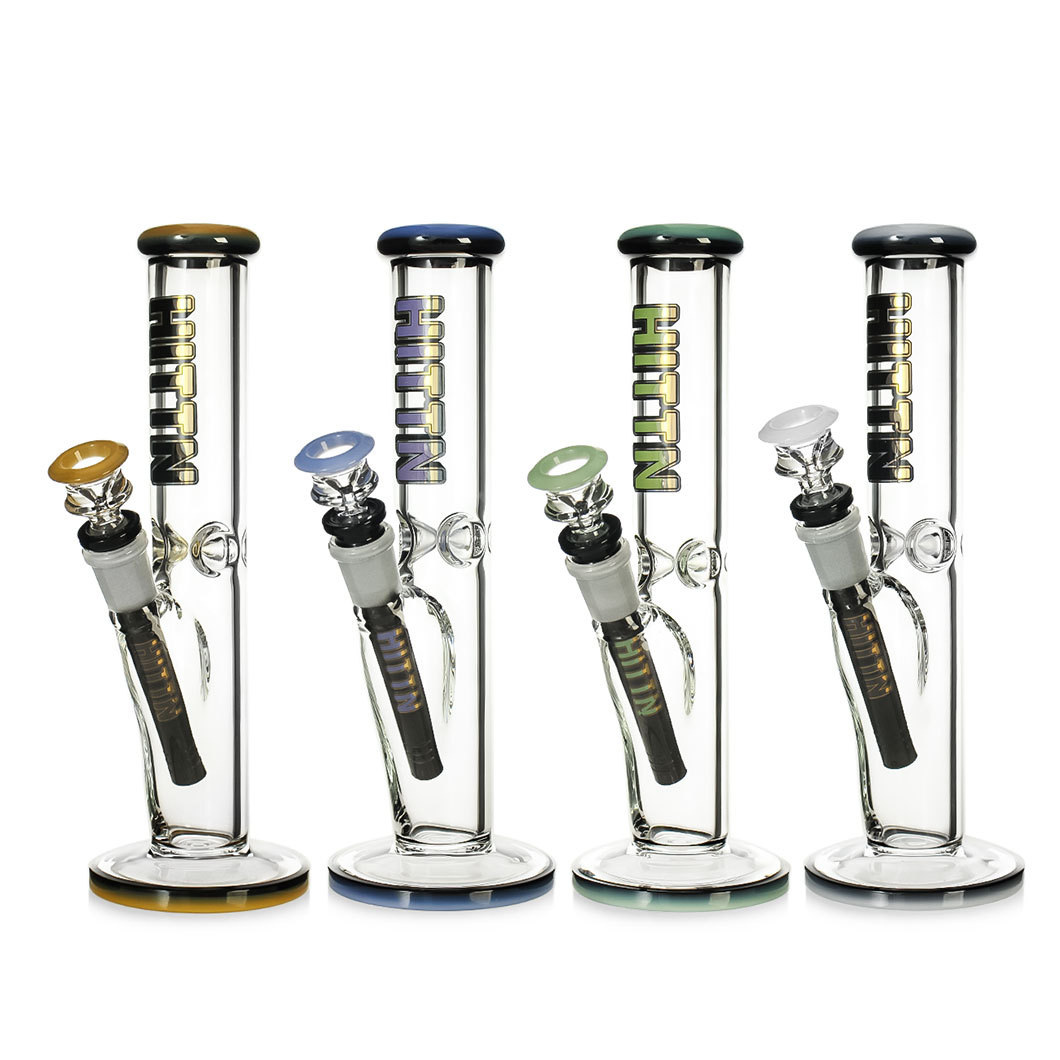 Hittn 10'' Milk Colors Straight Tube Bong with Ice Catcher