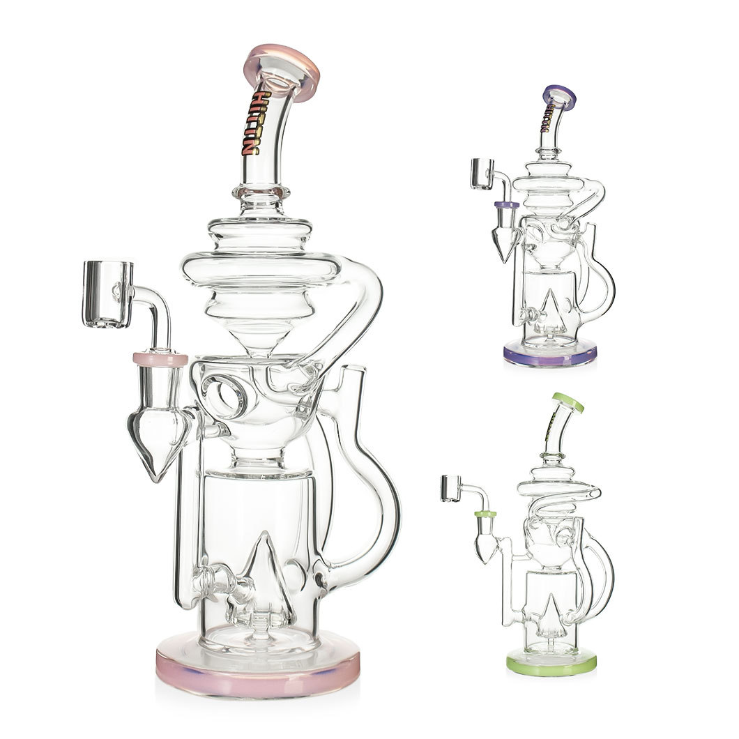 Hittn 11'' Milk Colors Recycler Rig with Pyramid Perc