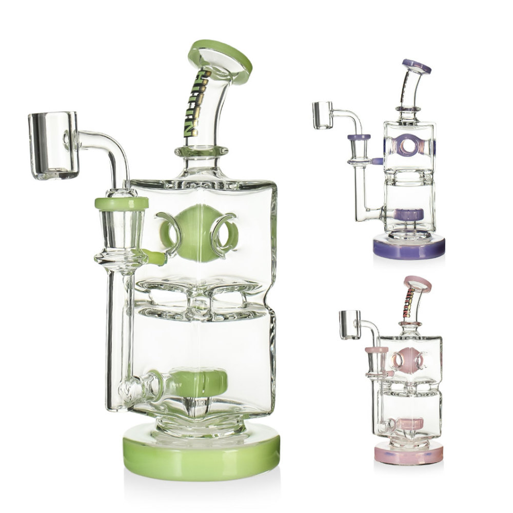 Hittn 7.5'' Portable Dab Rig with 4 Hole Perc & Showerhead Perc