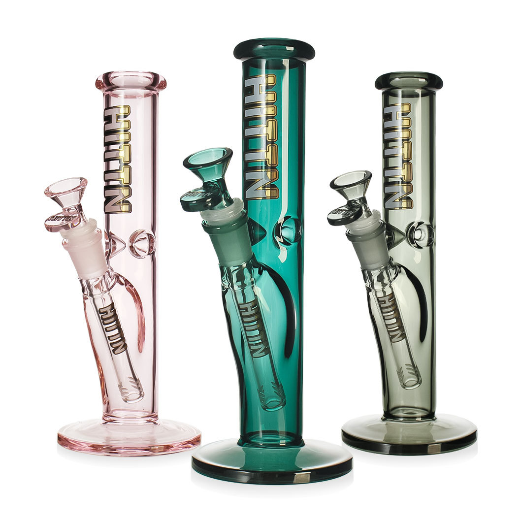 Hittn 10'' Color Glass Straight Tube Ice Bong