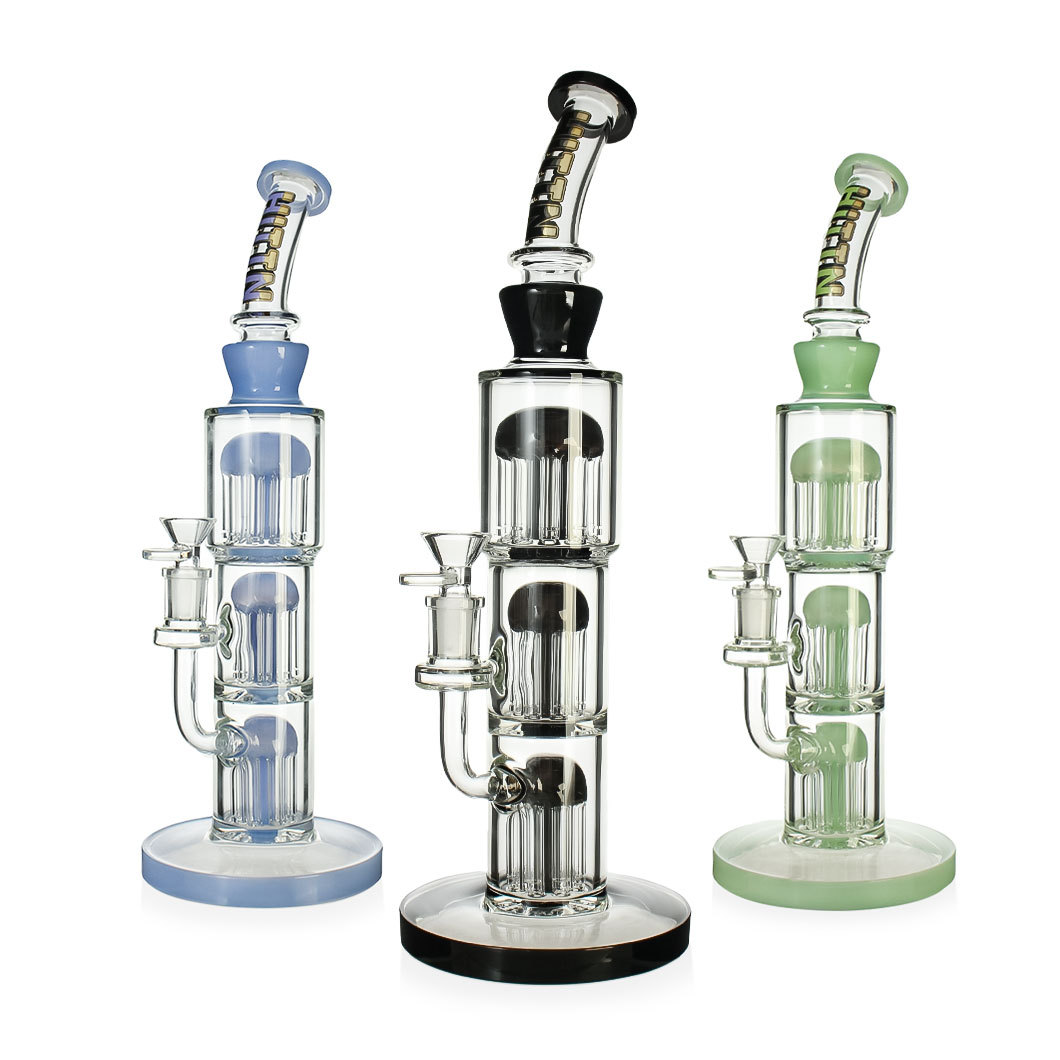 Hittn 10 Tree Arms Perc & Double 8 Tree Arms Perc Bong 14''