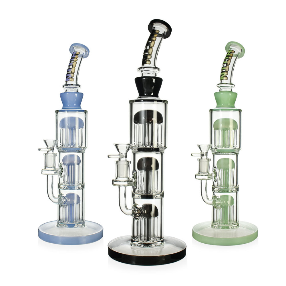 Hittn 10 Tree Arms Perc & Double 8 Tree Arms Perc Bong 14''