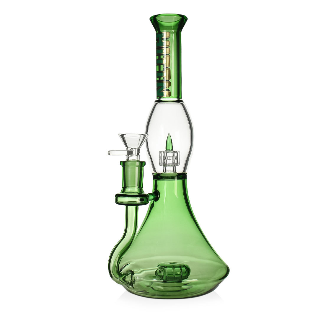 Hittn Showerhead Perc & Matrix Perc Beaker Bong 10''