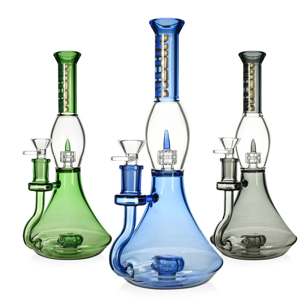 Hittn Showerhead Perc & Matrix Perc Beaker Bong 10''