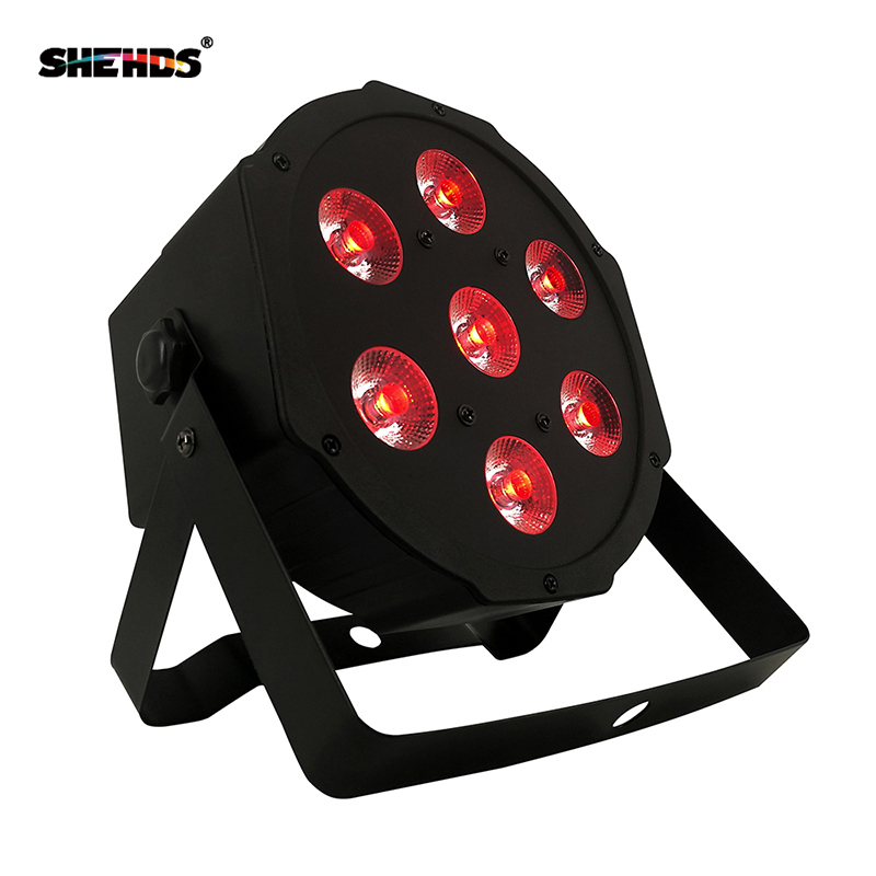 LED Flat Par 7x12W RGBW Fixed Cable DMX Stage Lights High Power Light With Professional For Party KTV Disco DJ