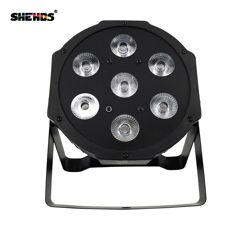 LED Flat Par 7x12W RGBW Fixed Cable DMX Stage Lights High Power Light With Professional For Party KTV Disco DJ