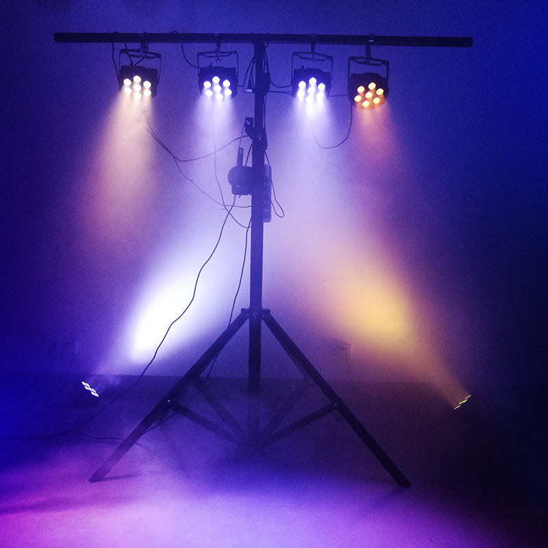 LED Flat Par 7x12W RGBW Fixed Cable DMX Stage Lights High Power Light With Professional For Party KTV Disco DJ