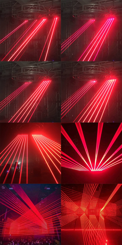 Eight Eyes Moving Head 8x300mw Red Laser Lighting
