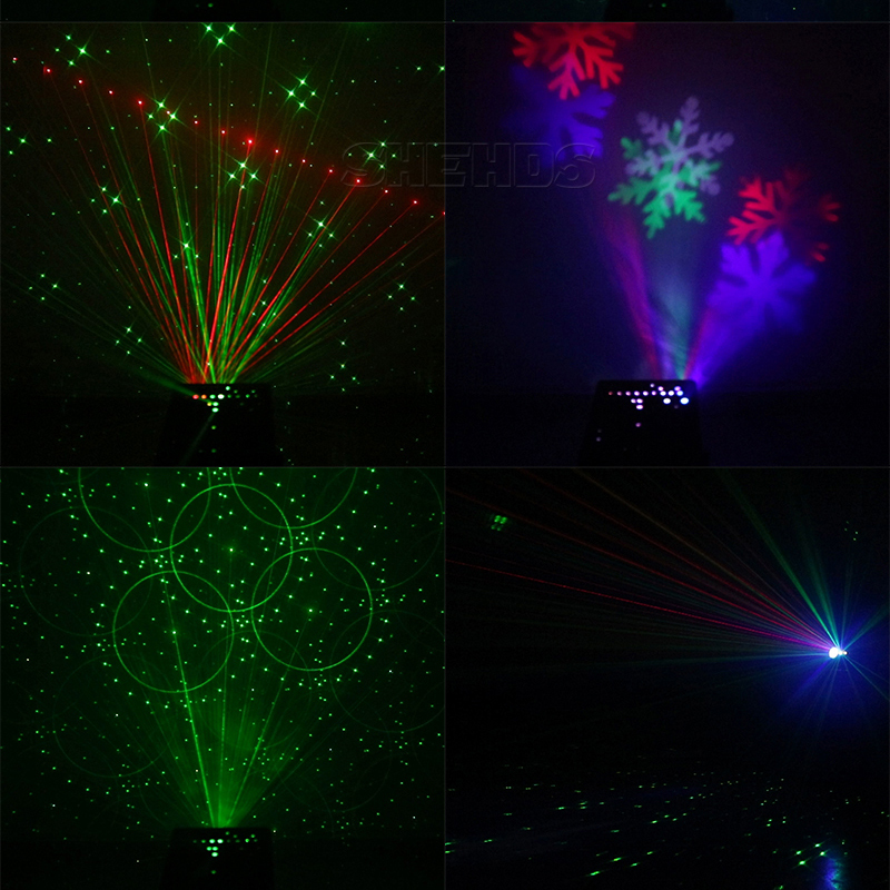 Wireless Remote Control Snowflake Laser Lighting