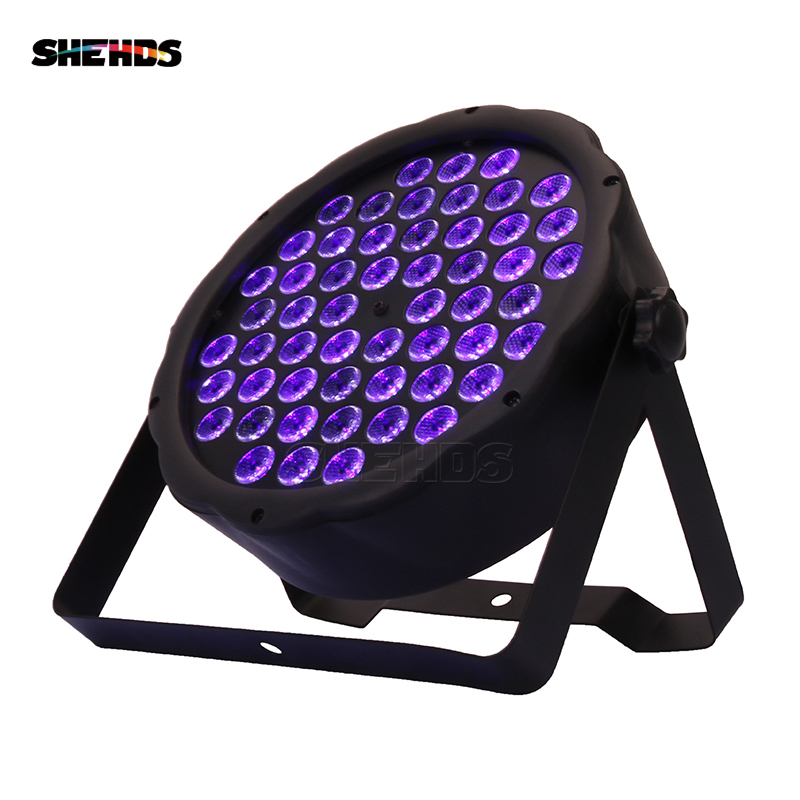 LED Flat Par 54x3W Violet Color DMX512 Stage Effect Lighting For DJ Disco Party Wedding Decoration Dance Floor Nightclub And Bar
