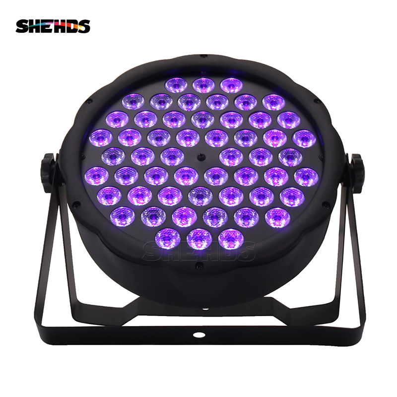 LED Flat Par 54x3W Violet Color DMX512 Stage Effect Lighting For DJ Disco Party Wedding Decoration Dance Floor Nightclub And Bar