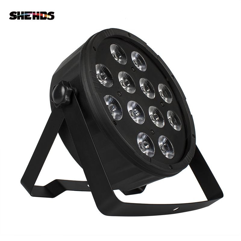SHEHDS LED Flat Par 12x12W RGBW DMX512 Stage Effect Lighting For Home Party DJ Disco Party Christmas Decorations KTV Bar Party