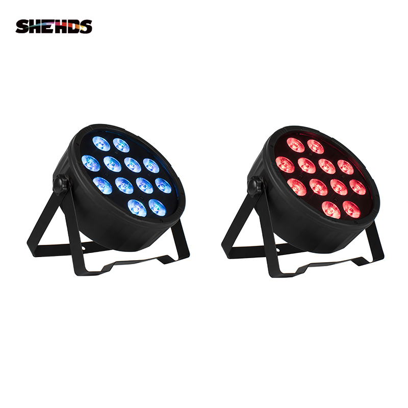 SHEHDS LED Flat Par 12x12W RGBW DMX512 Stage Effect Lighting For Home Party DJ Disco Party Christmas Decorations KTV Bar Party