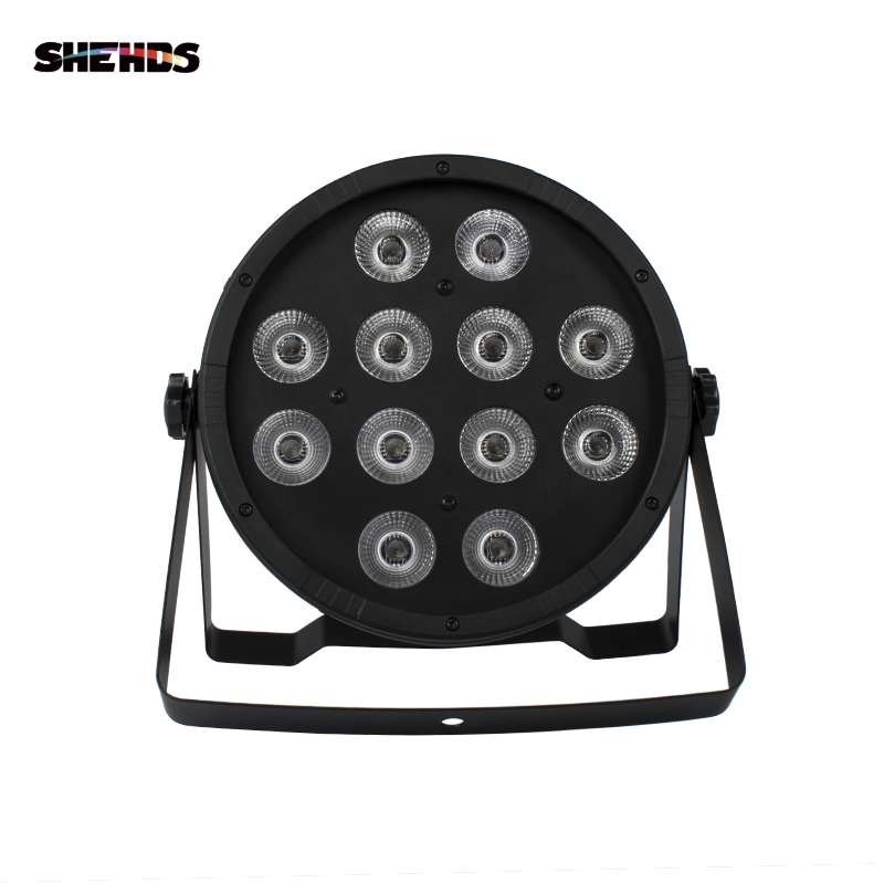 SHEHDS LED Flat Par 12x12W RGBW DMX512 Stage Effect Lighting For Home Party DJ Disco Party Christmas Decorations KTV Bar Party