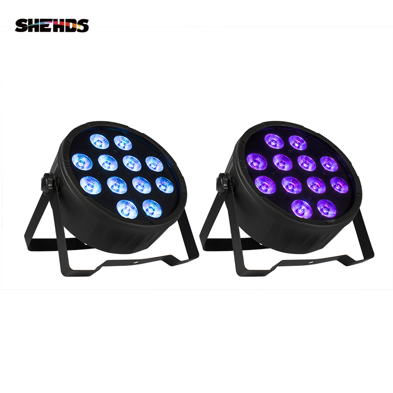 SHEHDS LED Flat Par 12x12W RGBW DMX512 Stage Effect Lighting For Home Party DJ Disco Party Christmas Decorations KTV Bar Party