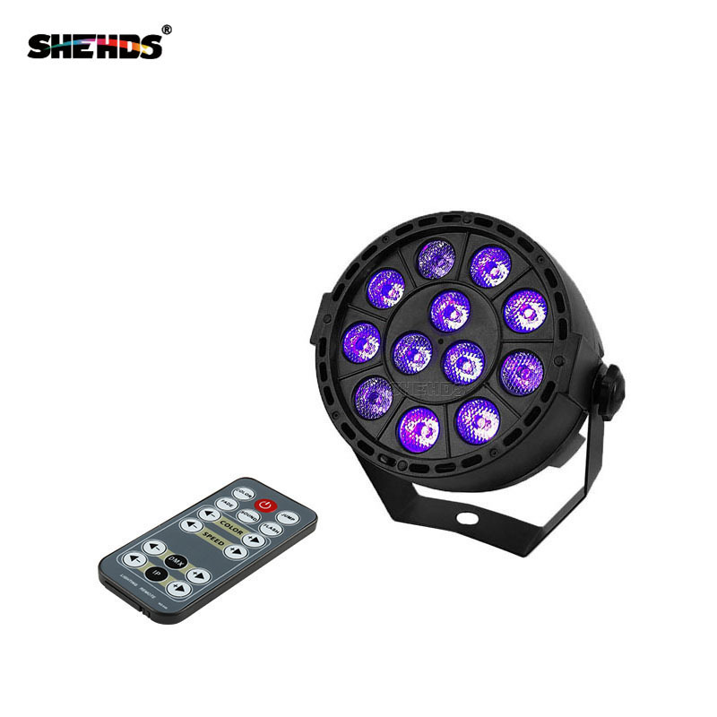 LED Wireless Remote Control LED Flat Par 12x3W Violet Color Lighting DMX512 DJ Disco KTV Bar Party Beam Projector Spotlight
