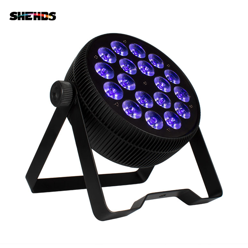 Aluminum Alloy LED Flat Par 18x12W RGB+UV Light DMX512 Stage Lighting For DJ Disco Party Projector Nightclub Fast Free Shipping