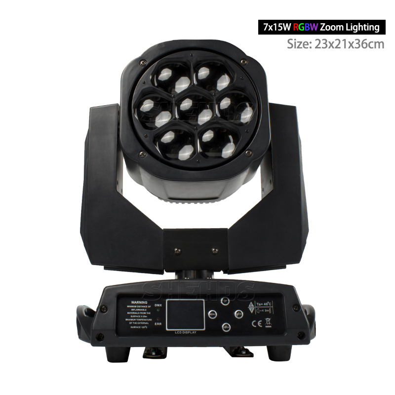 LED Beam Wash Big Bees Eyes 7x15W RGBW  4in1 Moving Head Light Laser Lights DJ Disco Stage Moving Head Lights