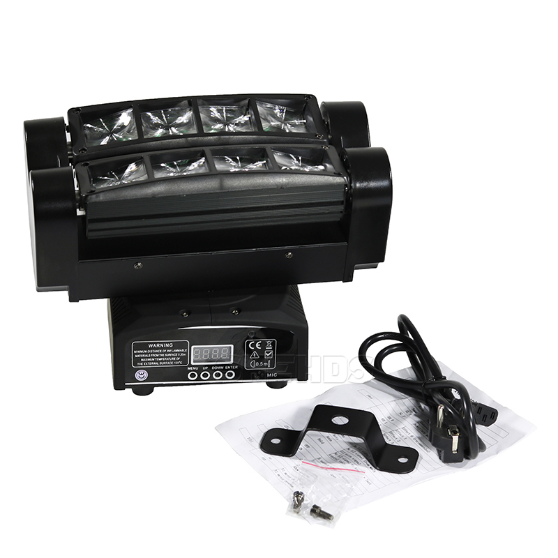 8x10W 4IN1 RGBW MINI LED Spider Moving Head Beam Light DMX Led Light Beam Angle Led Stage Lights DJ Party Fast Shipping