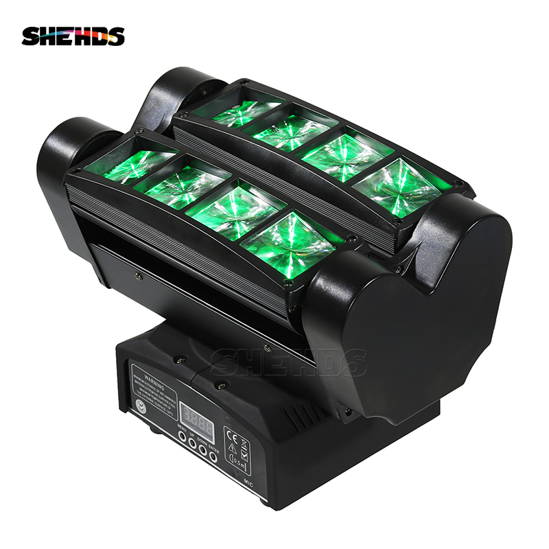 8x10W 4IN1 RGBW MINI LED Spider Moving Head Beam Light DMX Led Light Beam Angle Led Stage Lights DJ Party Fast Shipping