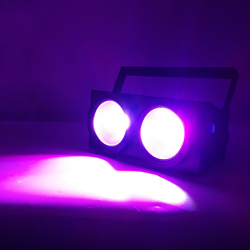 Fashional 2eyes 2x100W Led Blinder 200W COB Par RGBWA+UV 6IN1 DMX Stage Lighting Effect Audience Lighting DJ Equipment Disco