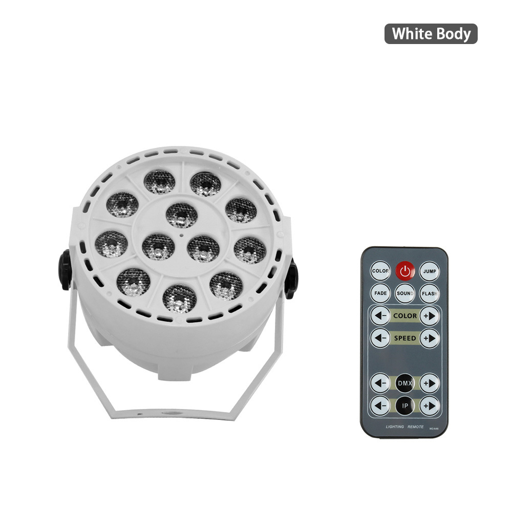 LED Wireless Remote Control LED Flat Par 12x3W Violet Color Lighting DMX512 DJ Disco KTV Bar Party Beam Projector Spotlight