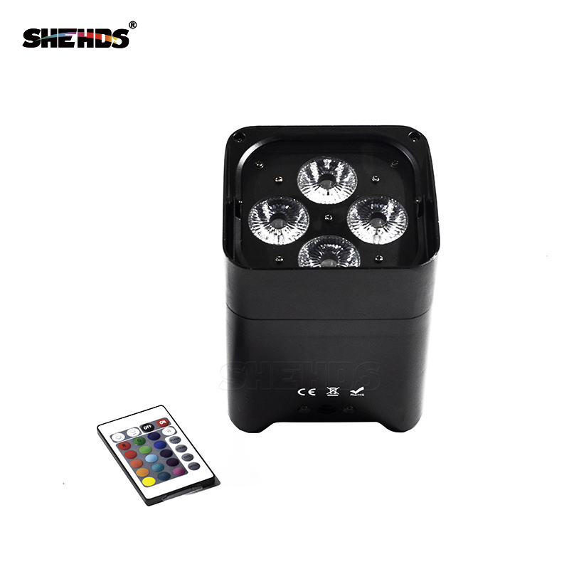 Mini Battery Par Light 4x18W RGBWA UV Wireless Par Light Wifi&IR Remote Control DMX Uplighting