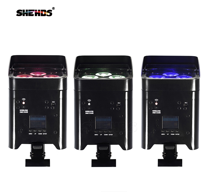 Mini Battery Par Light 4x18W RGBWA UV Wireless Par Light Wifi&IR Remote Control DMX Uplighting
