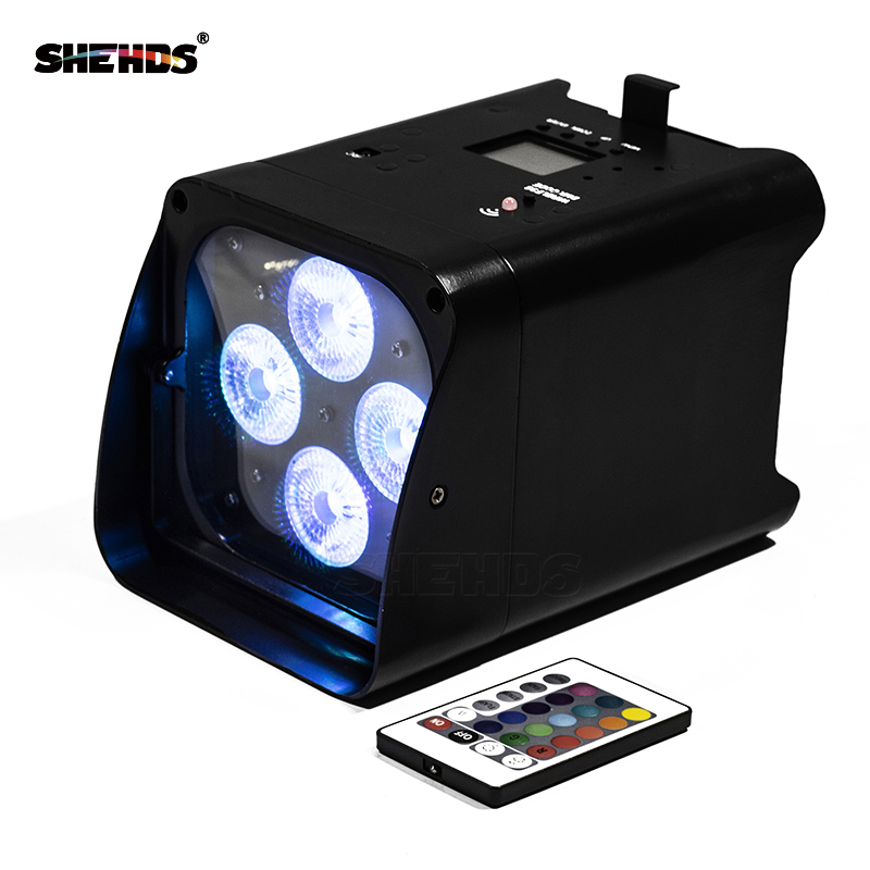 Mini Battery Par Light 4x18W RGBWA UV Wireless Par Light Wifi&IR Remote Control DMX Uplighting