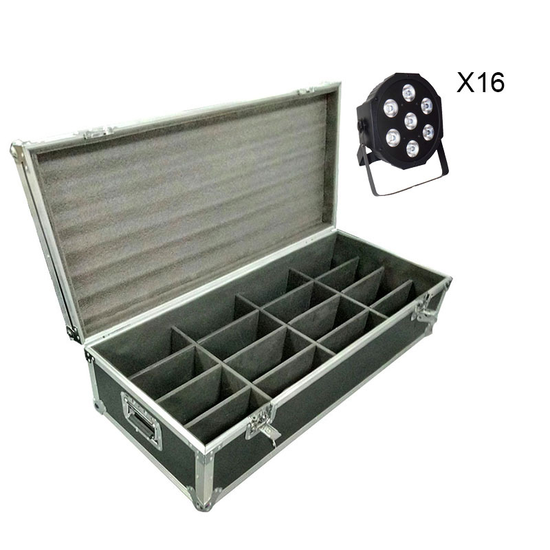 FlightCase With 6/8/10/12/16pcs LED Luxury DMX 8 Channels Led Flat Par Light 7x18W RGBWAUV 6IN1
