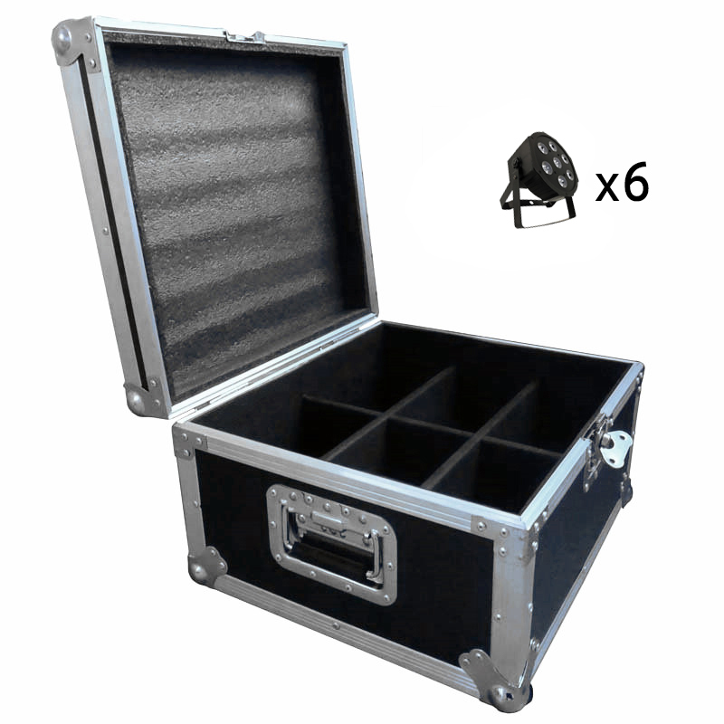 FlightCase With 6/8/10/12/16pcs LED Luxury DMX 8 Channels Led Flat Par Light 7x18W RGBWAUV 6IN1