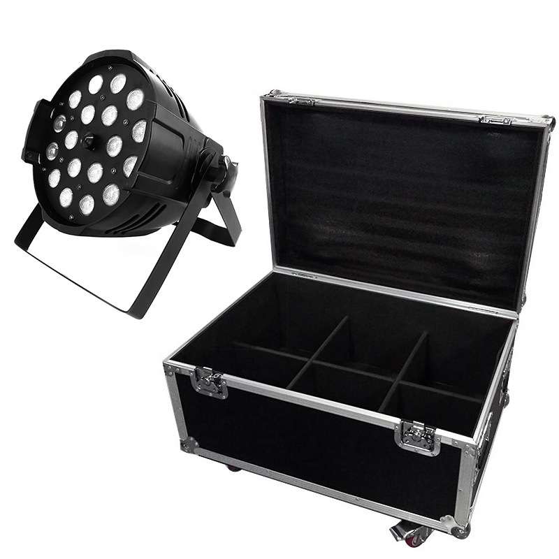 Flight case "WITH" 6pcs Zoom Par LED 18x18W 4in1/6in1 RGBWA+UV