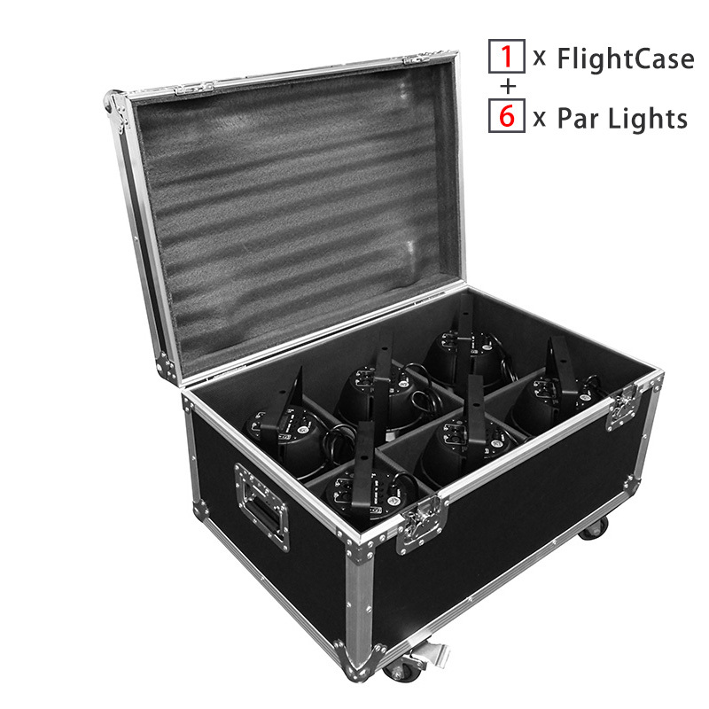 Aluminum Alloy LED Par Light With Flightcase 18x18W RGBWA+UV 6in1 LED Par Can Par 64 LED Spotlight DJ Projector Stage Lighting