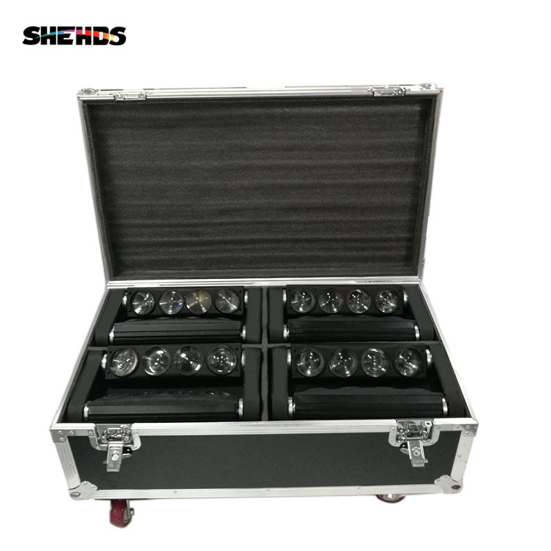 LED Beam Spider 8x10W RGBW Lighting FlightCase With 2 & 4 pcs Party Light DJ Free Shiping
