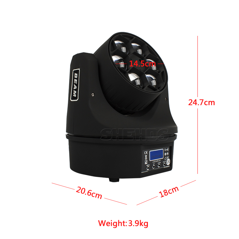 Flight Case "WITH" LED 6x15W Bee Eye Beam+ Wash Light (4 pieces) DJ Disco Stage Moving Head Lights