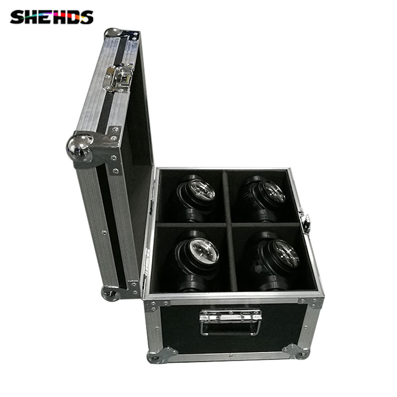 FlightCase "WITH" Beam+Wash 4x10W+1x10W Double Sided Rotating Moving Head Light  (2/4pcs) DJ Disco Stage Moving Head Lights