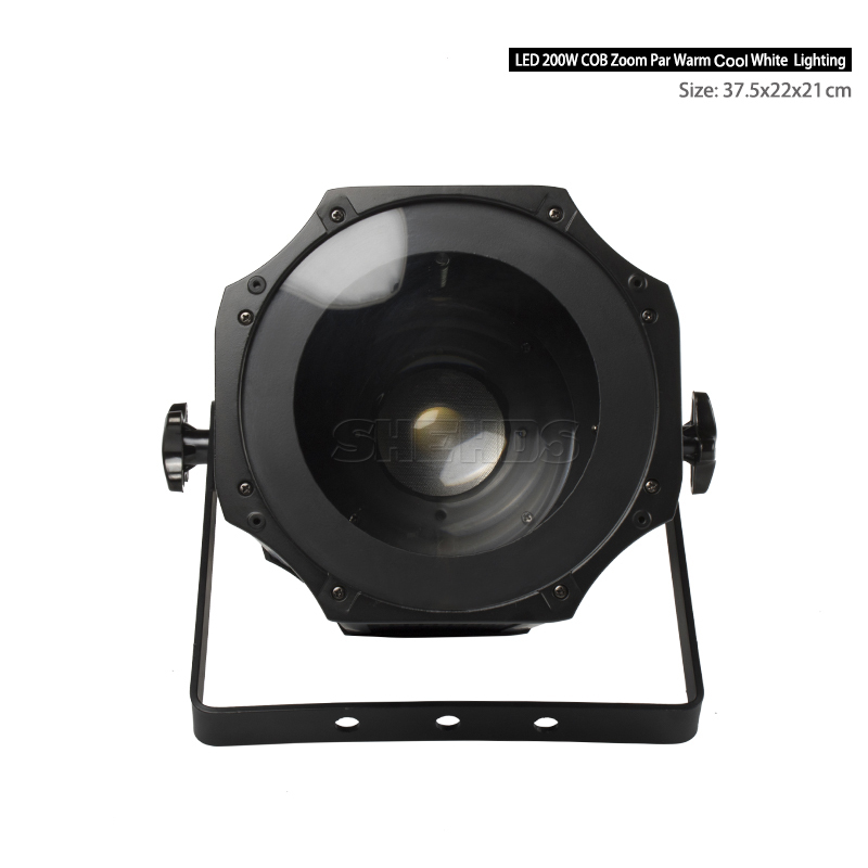 Two-tone LED 200W COB Zoom Par Warm/ Cool White Lighting LED Par Light Stage Disco Party Light DMX 512 Professional DJ Equipment