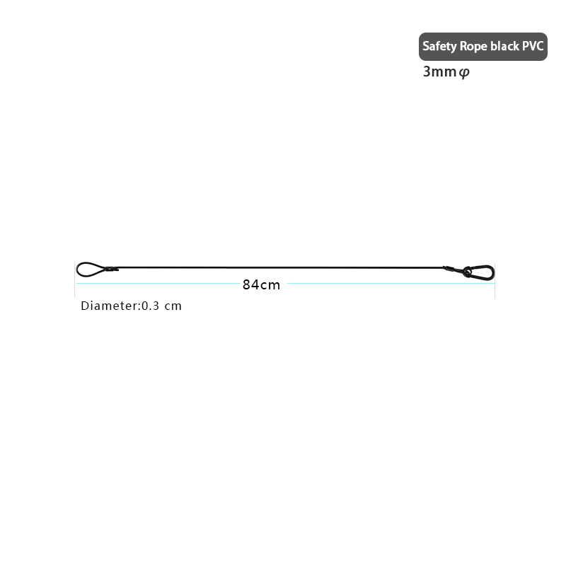 Safety Rope black PVC 3/5mm
