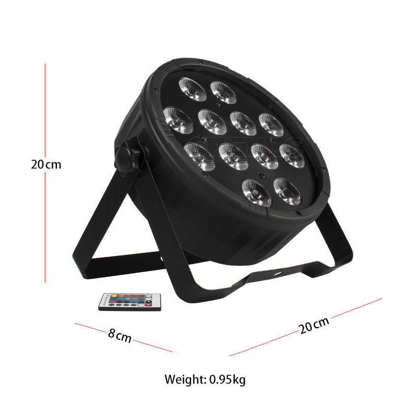 Wireless Remote Control LED Flat Par 12x12W RGBW 4in1 Lighting