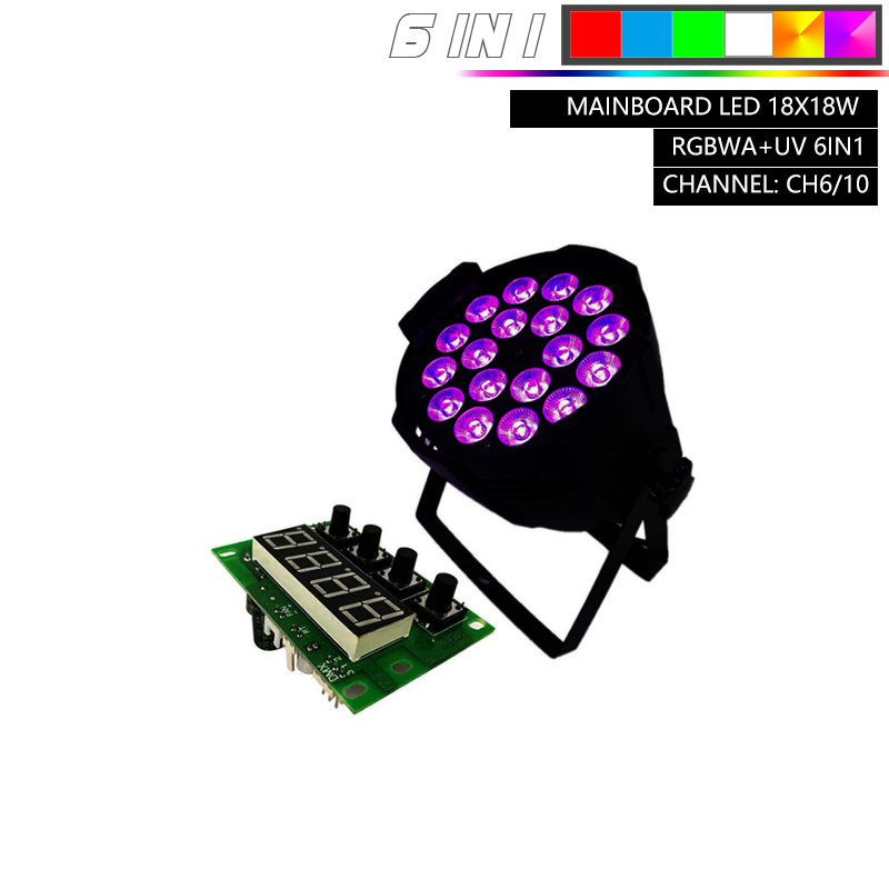 Mainboard LED 18x18W RGBWA+UV Light Motherboard Stage Lights Spare Part Professional Accessories Dmx controller 6/10 Channel